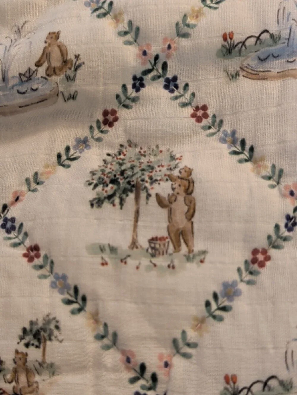 Riley Sheehey Menagerie in the Park Bears Organic Crib Sheet; Blanket & Rattle